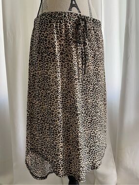 Leopard Print Hi-low Midi Skirt